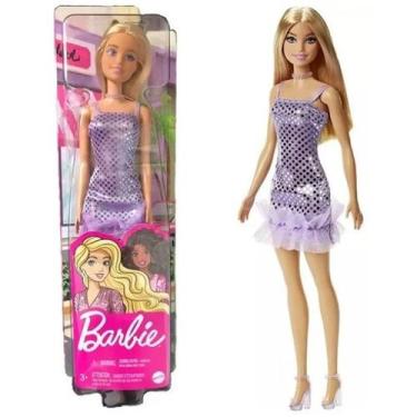 Imagem de Boneca Articulada Barbie Glitz Loira Com Vestido de Festa Lilás - Fash