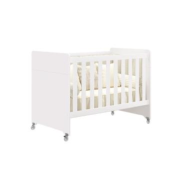 Imagem de Berço Multifuncional Evolution Branco Fosco para Quarto de Bebê com Grades Laterais Confiáveis e Regulagem de Altura