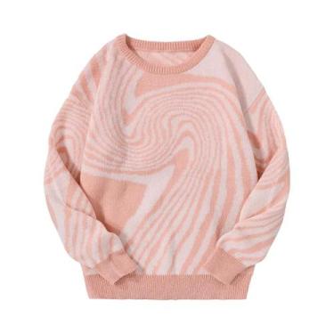 Imagem de Suéter Masculino De Inverno Com Jacquard Labirinto, Gola Redonda, Core