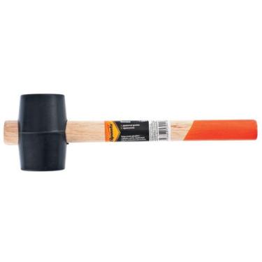 Imagem de Martelo Borracha Preta Cabo de Madeira 450g 1 Peça SPARTA