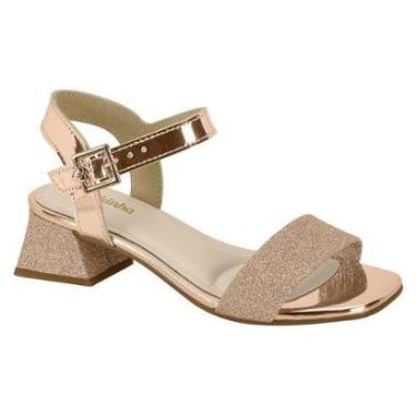 Imagem de Sandália Molekinha Saltinho Bloco Baixo Glitter Mini Glamour-Feminino