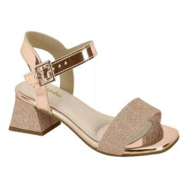 Imagem de Sandalia Molekinha Salto Baixo Grosso Fivela Infantil Menina-Feminino