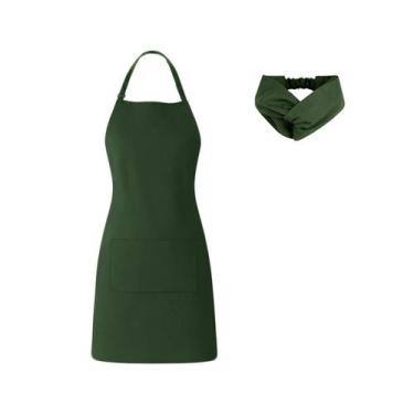 Imagem de Avental Verde Escuro e Faixa Algodao Chef Cafeteria Bar - CASACHA