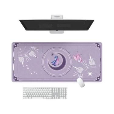 Imagem de Grande Mouse Pad Kawaii De Menina Mágica Com Borda Costurada Para Casa