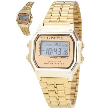 Imagem de Relógio Cosmos Feminino Ref: Os48854g Digital Vintage Dourado