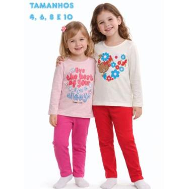 Imagem de Kit Roupa Infantil Menina 4 Peças Outono Inverno Blusa + Legging - Ana