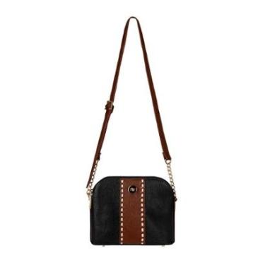 Imagem de Bolsa transversal detalhe alça com corrente couro liso Pérola-Feminino