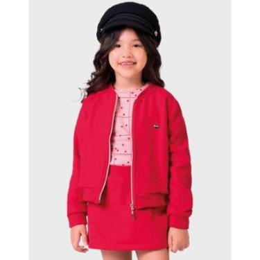 Imagem de Trijunto Blusa Detalhada Bomber Zíper Com Shorts/Saia Frio Inverno Novo - Menina 4 a 14 anos-Feminino