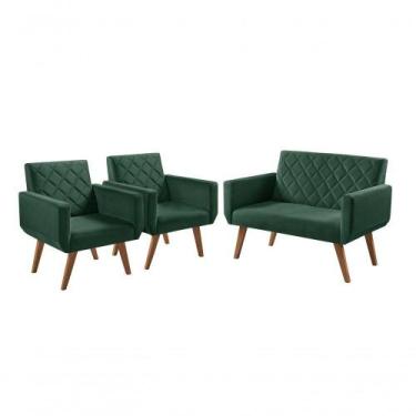 Imagem de Conjunto De Poltronas Anabelle 2 E 1 Lugar Verde Unidecor