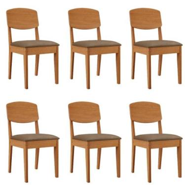 Imagem de Conjunto com 6 Cadeiras MDF Copper para Sala de Jantar Moderna Mobília