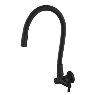 Imagem de Torneirade Cozinha de Parede Flex 1/4vt 2166 C77 Nesher Preto