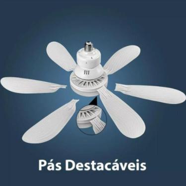 Imagem de Ventilador De Teto C/ Lâmpada Led + Controle Para Bocal E27 - HN, bran