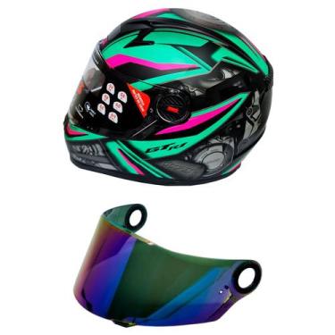 Imagem de Capacete Moto Fechado Fw3 Gtn R1 Tiffany + Viseira Camaleão FW3, 56