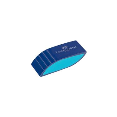 Imagem de Borracha Faber-Castell Colorida Bicolor Azul Escuro com Formato Ergonômico para Maior Conforto ao Apagar