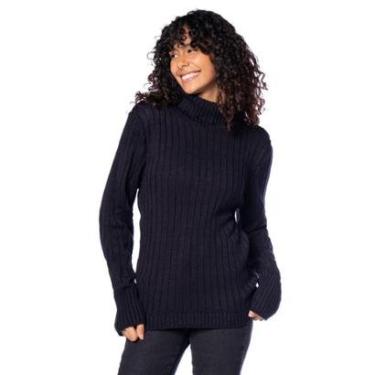 Imagem de Blusa Feminina Oliveira Malhas Gola Alta Preto-Feminino