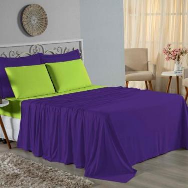 Imagem de Jogo de Cama Casal Nobre 4 Peças Lençol com Elástico de 30cm de Altura
