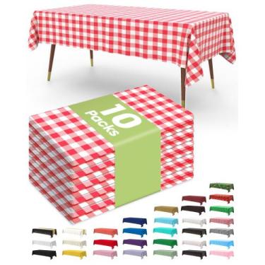 Imagem de Toalha de mesa de plástico descartável, pacote com 10 unidades, 137x27