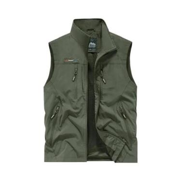 Imagem de Colete De Pesca Masculino De Couro Quente Para Outono/Inverno, Confort