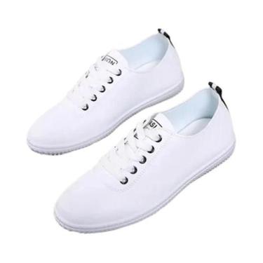 Imagem de Tênis Casuais Brancos Respiráveis Femininos Moda Primavera Verão 2024 