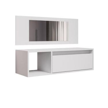 Imagem de Penteadeira Camarin Suspenso Espelho 1P Nicho Quarto Mayumi 90cm Branc
