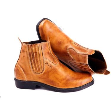 Imagem de Bota Cano Curto Masculina Couro Bico Quadrado - Botas Prado, 39
