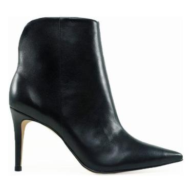 Imagem de Bota Feminina Preta Couro Carrano Salto Médio Fino 8,7cm, Preto, 35