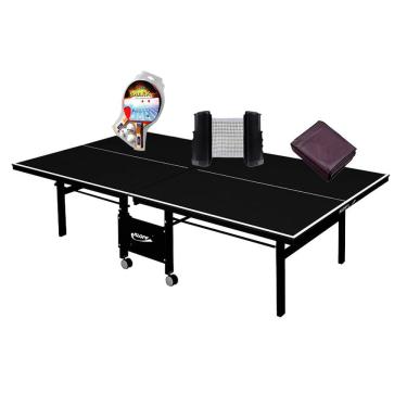 Imagem de MESA PING PONG 1084 PRETA KLOPF + Kit 5055 + Rede Retrátil Preto + Capa Fechada