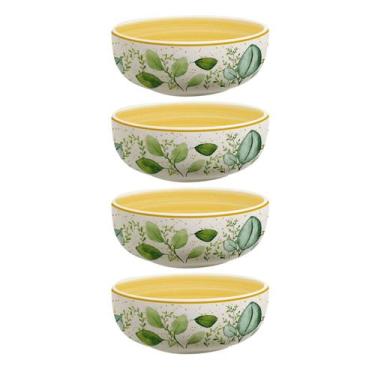 Imagem de Jogo de Bowls Kit 4 Peças Tigela 620ml 15cm Siena Eucalipto Cerâmica F