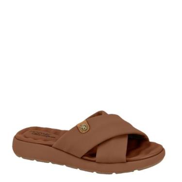 Imagem de Tamanco Feminino Tiras Cruzadas Conforto Modare 7222.100 - Avelã - 37,