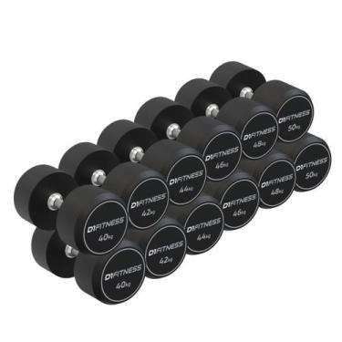 Imagem de Kit Dumbbell Rubber Elite 40 a 50kg - D1Fitness