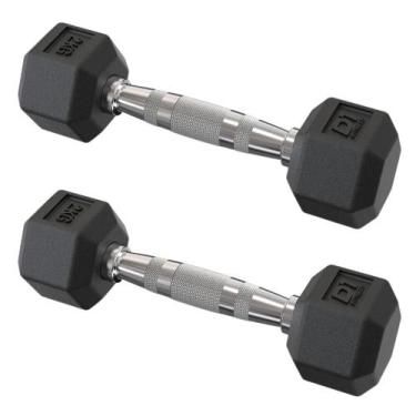 Imagem de Par Dumbbell Sextavado Emborrachado - 2kg - D1 Fitness