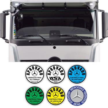 Imagem de Kit Adesivo Aprovado Mercedes Benz Para-brisa Vinil Brilho Decorativo Teu Adesivo