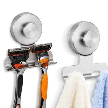 Imagem de Suporte para lâmina de barbear com ventosa Fenas em aço inoxidável, 2 