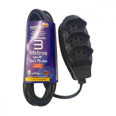 Imagem de Extensao Naticon Pp 0,75 03Mt 2P+T10A Preto