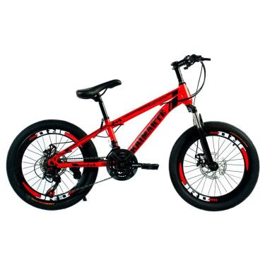 Imagem de Bicicleta Aro 20 Bike 21 Vel Marchas MiniTrail Freio a Disco Quadro Aço Carbono Cor Vermelho Preto - WCT FITNESS