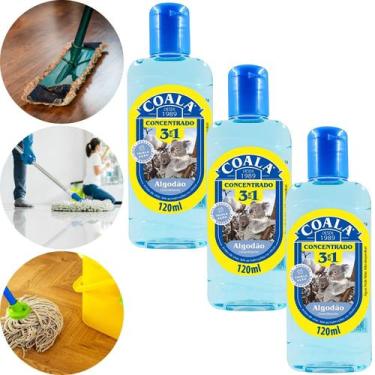 Imagem de KIT 3 DESINFETANTE CONCENTRADO COALA 3 EM 1 FRASCO 120ml CADA - LIMPA,