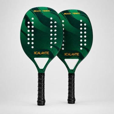 Imagem de 2x Raquetes Beach Tennis de praia Carbono Xcalante com Estojo, Verde, 