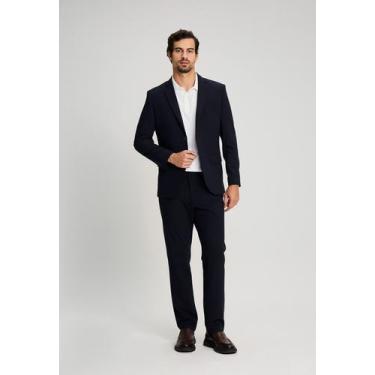 Imagem de Costume docthos slim em bambu texturizado com pesponto frontal, 029 az
