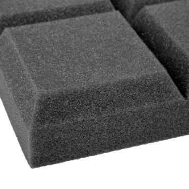 Imagem de Esponja resistente à prova de som portátil de boa qualidade, painéis de absorção de som, para salas de controle de redução de ruído, estúdios(Preto retardante de chama de alta densidade)