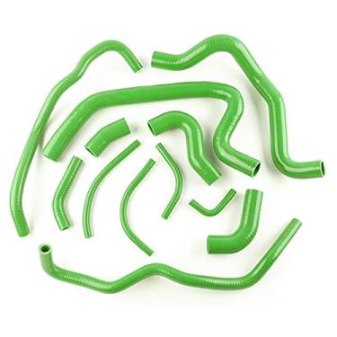 Imagem de LUXERAD Kit de tubo de refrigeração auxiliar de silicone de desempenho de 3 camadas 4,5 mm para chassi Toyota MR2 MK1 AW11 '84-'89 | Motores 4A-GE | Transmissões manuais (verde)