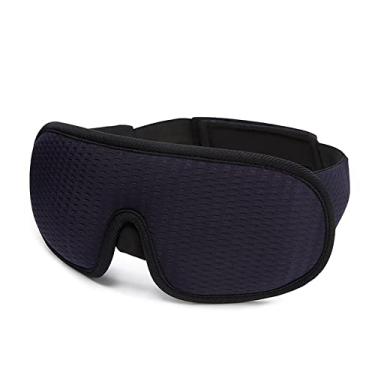 Imagem de Máscara de dormir 3D Block Out Light Soft Padded Sleep Mask for Eyes Eye Shade Blindfold Sleeping Aid Face Mask Eyepatch Navyblue