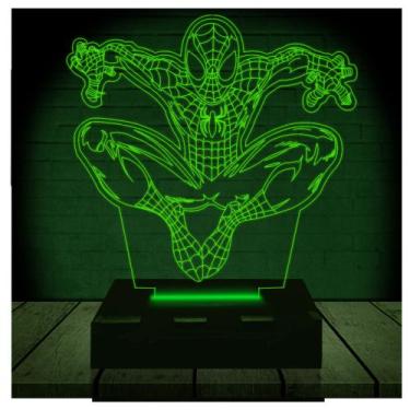 Imagem de Luminária Led Abajur  3D  Homem Aranha Marvel Heroi 2 - Rb Criações