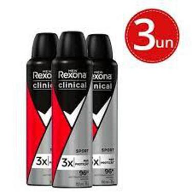 Imagem de Kit 03 Desodorantes Aerosol Rexona Clinical Sport 150Ml