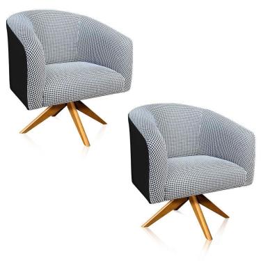 Imagem de Kit 02 Poltronas Giratória Stella A72 Corino Preto