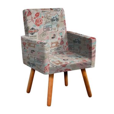 Imagem de Poltrona Nina Castanho Retrô Rosa D61