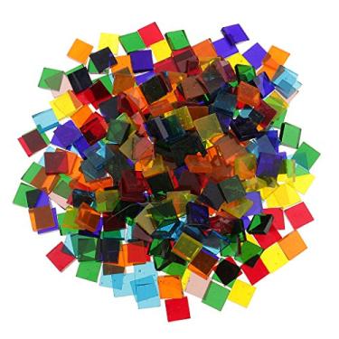 Imagem de LoveinDIY Mosaico de vidro colorido lote para fabricação de mosaico DIY Kids Craft Supplies - Quadrada