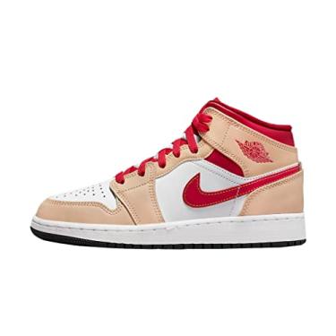 Imagem de Big Kid's Jordan 1 Mid White Onyx/Light Curry-White (554725 201) - 4.5