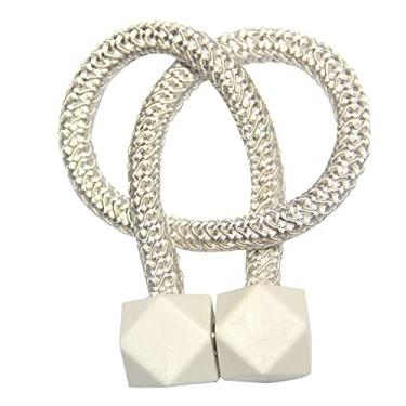 Imagem de 1 Pacote de Cortina Magnética Fivela de Cortina Clipe de Cortina Magnetic Tie Back Acessórios de Fixação Suporte de Cortina Corda Cinta, Bege Claro, 46cm
