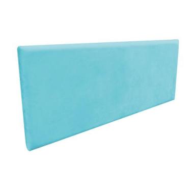 Imagem de Cabeceira Painel Clean Para Cama Box Solteiro 100 Cm Suede Azul Turque