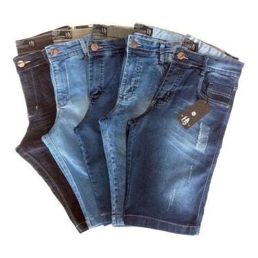 Imagem de Bermuda Jeans Masculina Com Lycra Kit Com 3 Unidades - Maele Modas